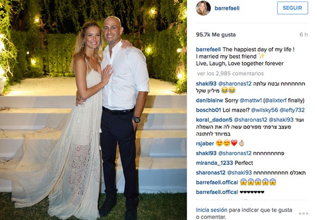 Bar Rafaeli abito da sposa Instagram
