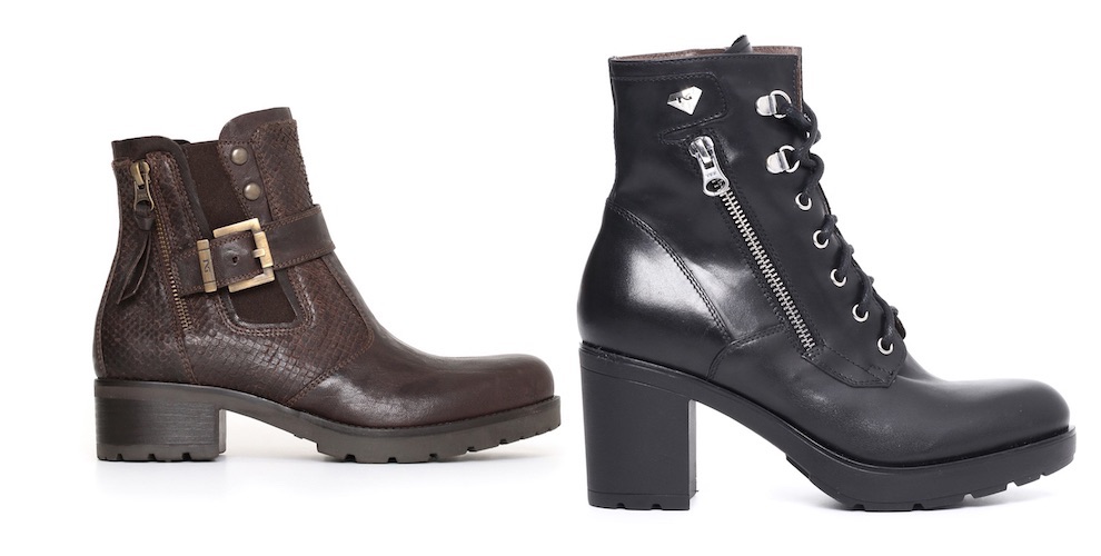 Stivali Donna Tacco Largo Con Zeppa E Plateau | Stivaletti In Pelle Autunno Inverno | Scarpe Antinfortunistiche Cuoio