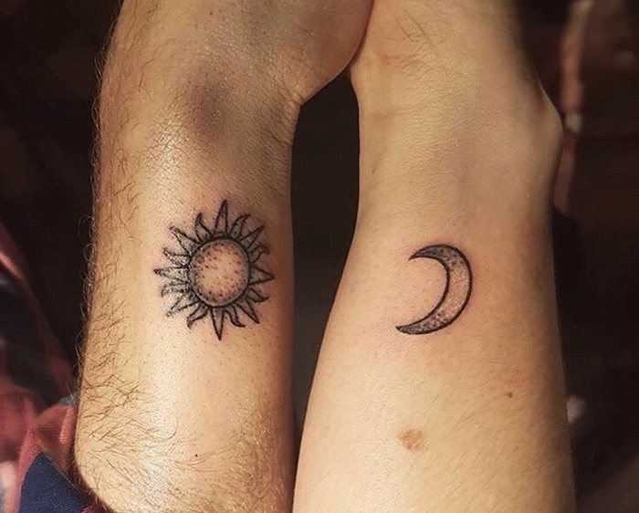 tatuaggi coppia 2018 sole luna